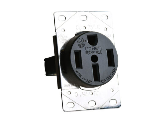 S981 50A Flush Mount Receptacle in Plate